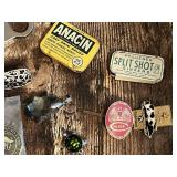 Variety of Vintage Jewelry, Collectibles and Hobby Items including Anacin Tin and Handcuffs