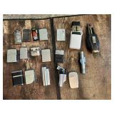 Lot of Various Lighters Including Zippo and Camel Brand with Accessories