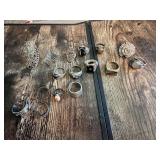 Lot of Mixed Rings including Metal and Stone Designs, Fashion Jewelry, and Statement Pieces