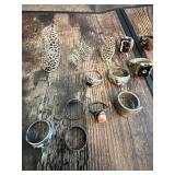 Lot of Mixed Rings including Metal and Stone Designs, Fashion Jewelry, and Statement Pieces
