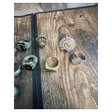 Lot of Mixed Rings including Metal and Stone Designs, Fashion Jewelry, and Statement Pieces