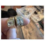 Gold-Plated Rings with Clear Stones and Detailing