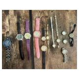Lot of Various Watches Including Geneva, Timex, and Quartz Models