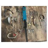 Various Neckties, Chains, Bracelets, and Jewelry Accessories Assortment