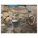 Various Neckties, Chains, Bracelets, and Jewelry Accessories Assortment