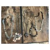 Fashion jewelry necklaces collection including various styles and materials