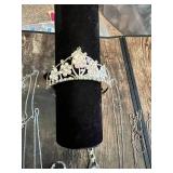 Assorted Jewelry Lot including Watch, Tiara, Necklaces, and Bracelets
