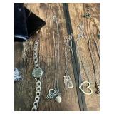 Assorted Jewelry Lot including Watch, Tiara, Necklaces, and Bracelets