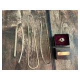 Assorted Fine Jewelry Items Including Chains and Ring