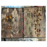 Lot of Fashion Jewelry including Necklaces, Earrings, and Beaded Chains
