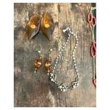 Lot of Fashion Jewelry including Necklaces, Earrings, and Beaded Chains
