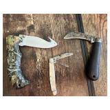 Mossy Oak Folding Gut Hook Knife, Multi-blade Pocket Knife, and J. Russell & Co. Knife