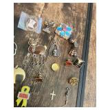 Lot of Assorted Pins and Brooches including US Army Pin, 88 Sturgis Pin, and National Guard Ribbon