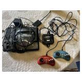 Sega Genesis Console with Controllers and Sonic the Hedgehog Game