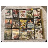 Lot of PlayStation 2 Video Games Including Madden NFL, Guitar Hero, and Tekken