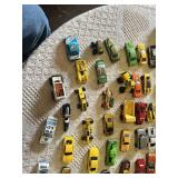 Collection of Toy Vehicles Including Tonka Trucks, Hot Wheels and Die-Cast Cars