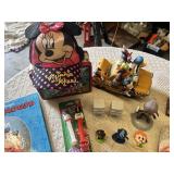 Disney Memorabilia Collection Featuring Mickey Mouse and Minnie Mouse Items, Figurines, and More