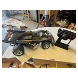 Green & Black Drone with Controller, Night Hunter Helicopter, and Flashtron RC Car with Remote - Untested