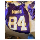 Minnesota Vikings Fan Collection including Moss and Cunningham Jerseys, Hats, and Memorabilia