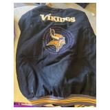 Minnesota Vikings Apparel Lot including Jackets, Scarf, and Bag - One Jacket M 10-12, 2 are XXL