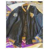 Minnesota Vikings Apparel Lot including Jackets, Scarf, and Bag - One Jacket M 10-12, 2 are XXL