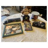 NASCAR Memorabilia Collection including Rusty Wallace Model Car, Corey LaJoie Autograph, NASCAR DVD, Monkey Plush, and Other Items