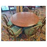 7 Vintage "Lifestyles of Manilla" Rattan Chairs w/ Large Vintage Table