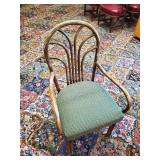 7 Vintage "Lifestyles of Manilla" Rattan Chairs w/ Large Vintage Table