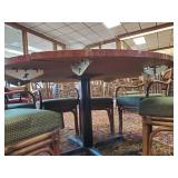 7 Vintage "Lifestyles of Manilla" Rattan Chairs w/ Large Vintage Table