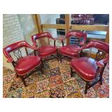 Beautiful Vintage Leather Club/Bank Chairs - Set of 4 High End Chairs