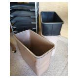 Small Rolling Deck, Filer, and Vintage Metal Trash Cans
