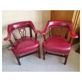 Beautiful Vintage Leather Club/Bank Chairs - Set of 2 High End Chairs