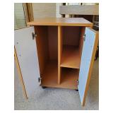 Beautiful Unique Wood Cabinet on Rollers