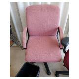 Assortment of Office Chairs and Vintage Metal Office Garbage Cans