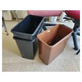 Assortment of Office Chairs and Vintage Metal Office Garbage Cans