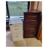 2 Filing Cabinets - One Metal and One Wood