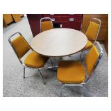 4 Mid Modern Virco Stackable Cushioned Chairs with Sturdy Round Table