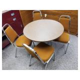4 Mid Modern Virco Stackable Cushioned Chairs with Sturdy Round Table