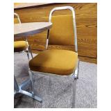 4 Mid Modern Virco Stackable Cushioned Chairs with Sturdy Round Table
