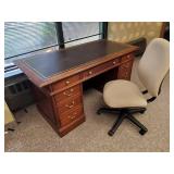 Solid Wooden Bankers Desk with Desk Chair