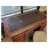 Solid Wooden Bankers Desk with Desk Chair