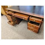 Solid Wooden Bankers Desk with Desk Chair