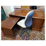 Bankers Corner Desk with Rolling Office Chair