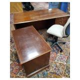 Bankers Corner Desk with Rolling Office Chair