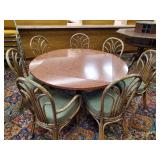 7 Vintage (lifestyles of manilla) Rattan Chairs with Large Vintage Table