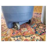 industrial Brute Garbage can and Rubbermaid Rolling Garbage Can