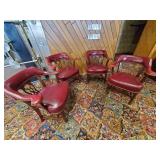 Beautiful Vintage Leather Club/Bank Chairs - Set of 4 high end chairs