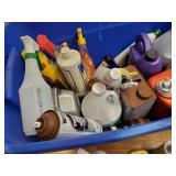 Large Lot of Various Cleaning supplies with Tub