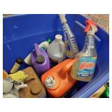 Large Lot of Various Cleaning supplies with Tub