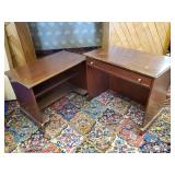 2 Smaller Wooden Desks one with a drawer